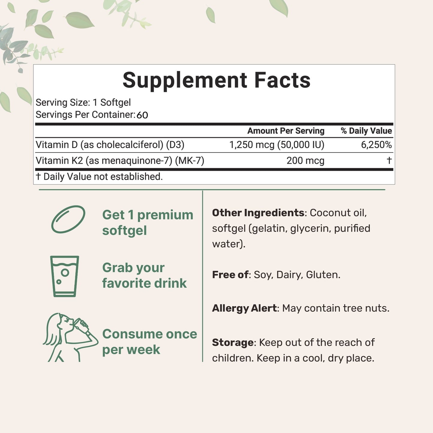 D-K Harmony | Capsule morbide di vitamina D3 e K2